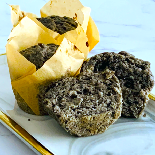 black sesame muffin