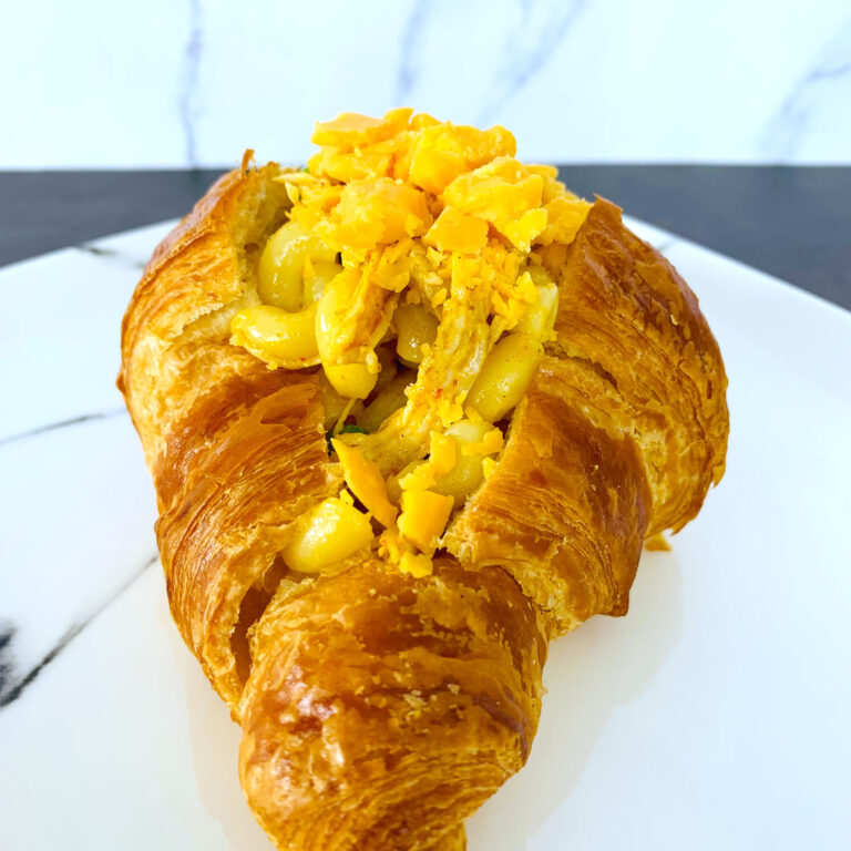 Thai curry chicken croissant boat