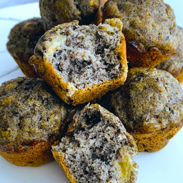Black Sesame Banana Mini Muffins (Unsweetened) - Image 4
