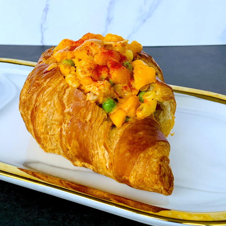 spicy coffee chicken croissant boat