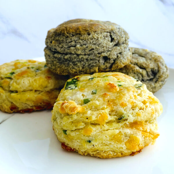 chive cheese scone black sesame scone
