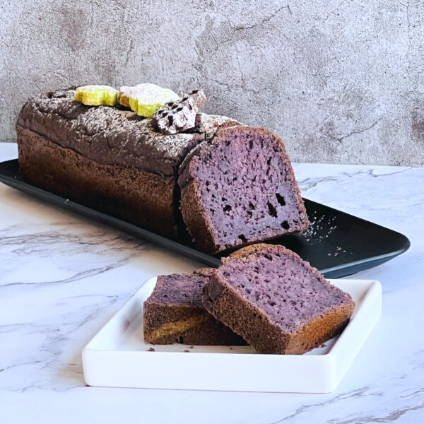 ube black bean cake