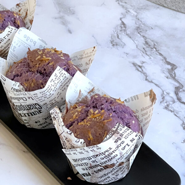 Ube / purple yam Coconut Muffins